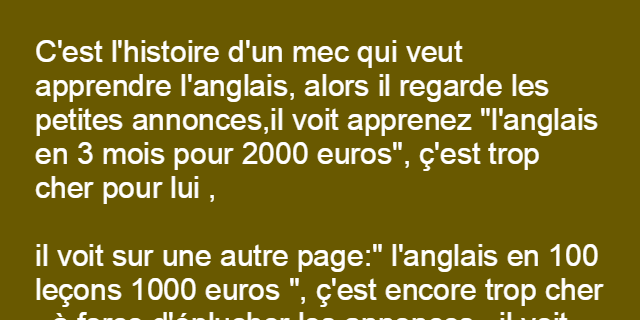 Apprendre l'anglais pas cher - blagues-droles.com